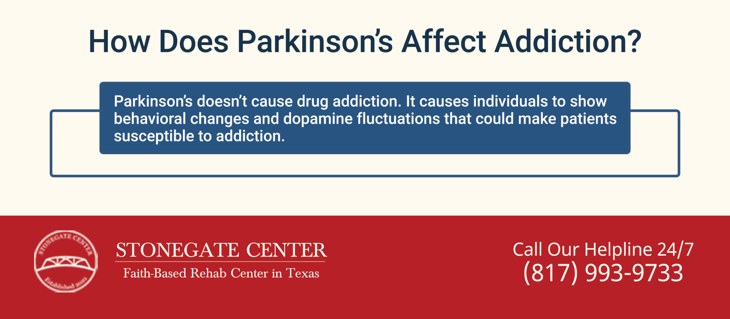 Stonegate Center Blog - Parkinson's Disease Can Tell Us About Addiction - How Does Parkinsons Affect Addiction Infographics