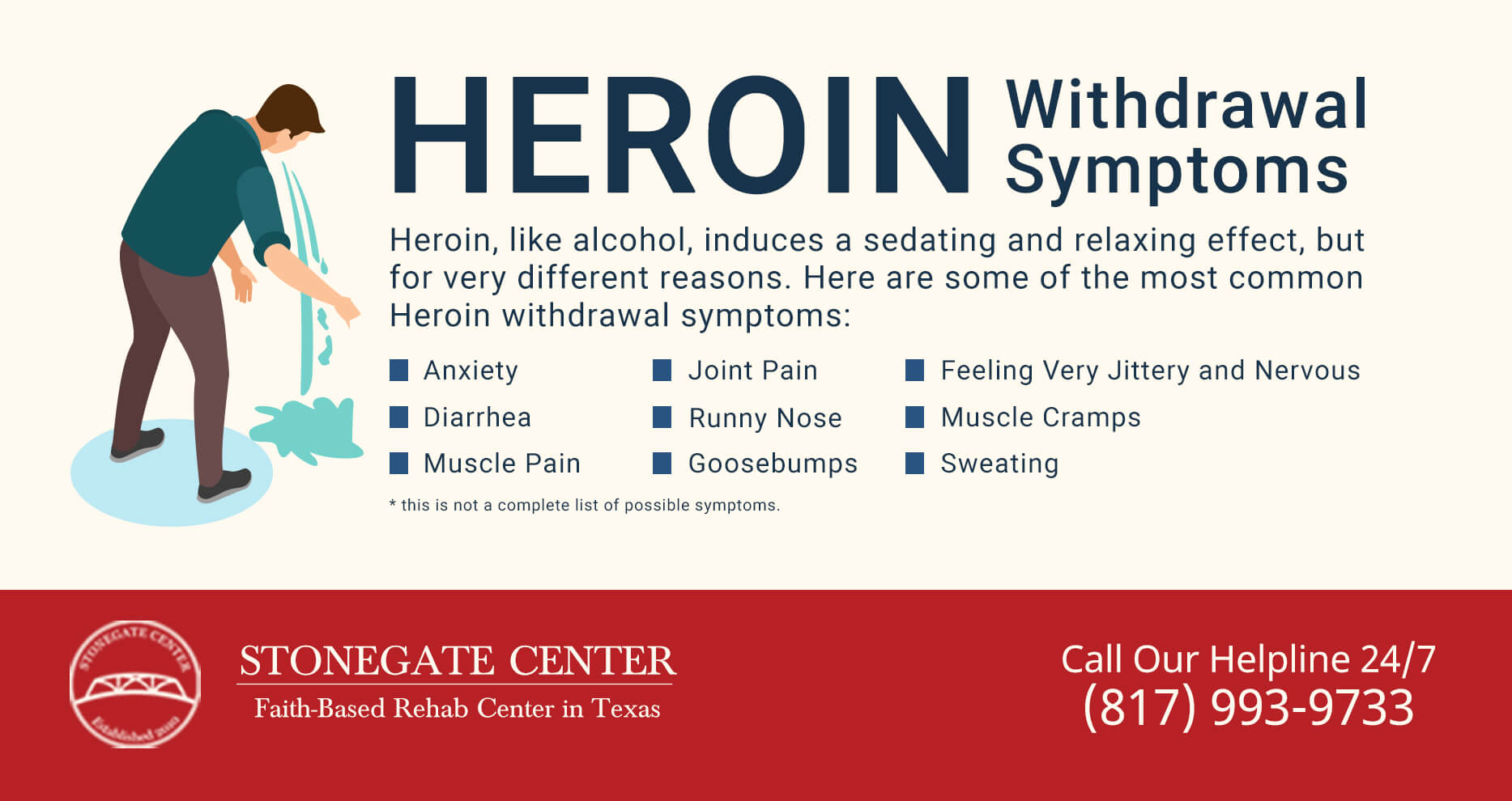 Stonegate Center Blog - Alcohol Withdrawal is More Dangerous Than Heroin Withdrawal - Heroin Withdrawal Symptoms Infographics